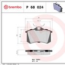 Brake Pad Set, disc brake, BREMBO P68024