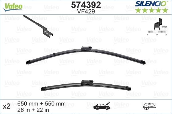 Wiper Blade, VALEO 574392