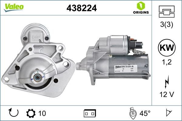 Starter, VALEO 438224