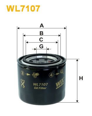 Oil Filter, WIX FILTERS WL7107
